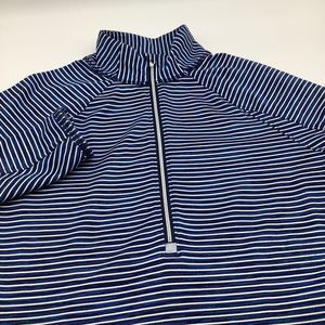 Athleta‎ Womens Long Sleeve 1/2 Zip Pullover Blue Striped Size XS